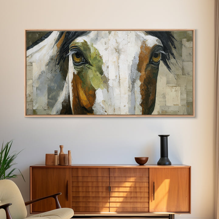 Contemporary Horse Portrait Canvas Print, Living Room Art, Painting, Living Room Decor, Fine Art, Living, Bedroom Decor, LIR-2x1-78