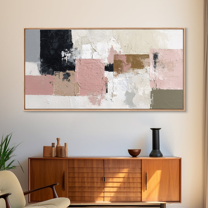 Monochrome Stone Texture Abstraction Canvas Print, Living Room Art, Apartment Decor, Living Room Decor, Fine Art, Living, LIR-2x1-89