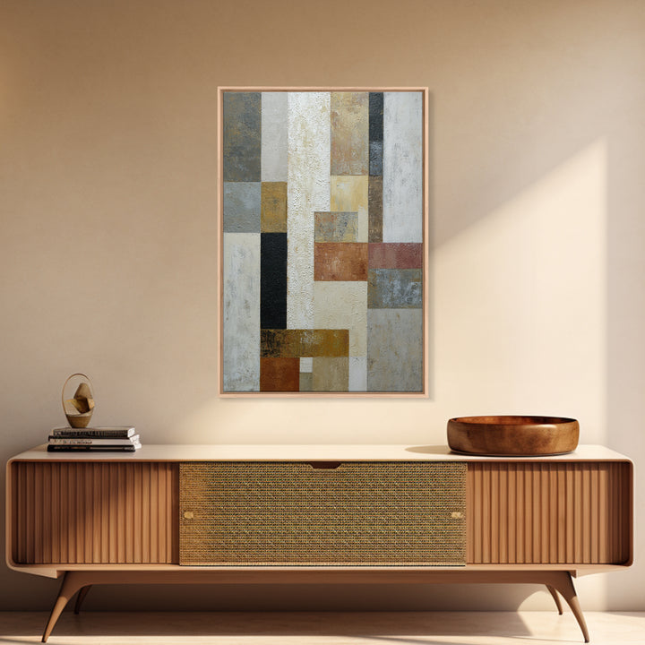 Mid Century Geometric Artwork Canvas Print, Living Room Art, Gallery Decor, Living Room Decor, Fine Art, Living, Wall Art, LIR-2x3-16