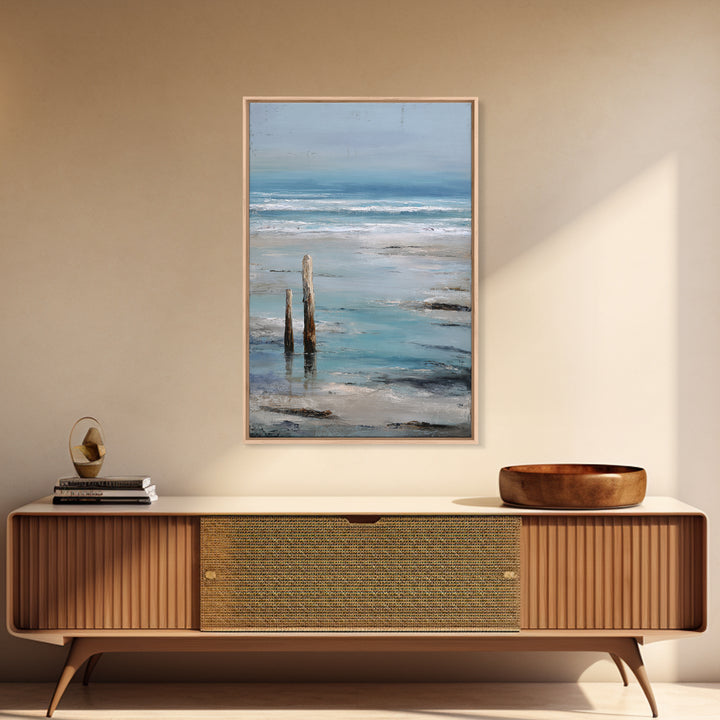 Moody Seascape for Dramatic Focal Point Framed Canvas Print, Living Room Art, Art Print, Living Room Decor, Fine Art, Living, LIR-2x3-38