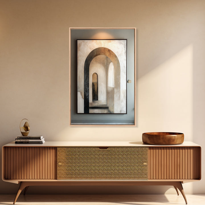 Black and White Architectural Arch Composition Canvas Print, Living Room Art, Mid Century Modern, Living Room Decor, Living, LIR-2x3-39