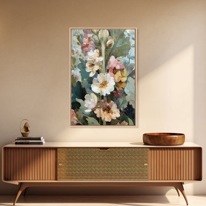 Large Floral Still Life Framed Canvas Print, Living Room Art, Oil Painting, Living Room Decor, Fine Art, Living, Boho Wall Art, LIR-2x3-41