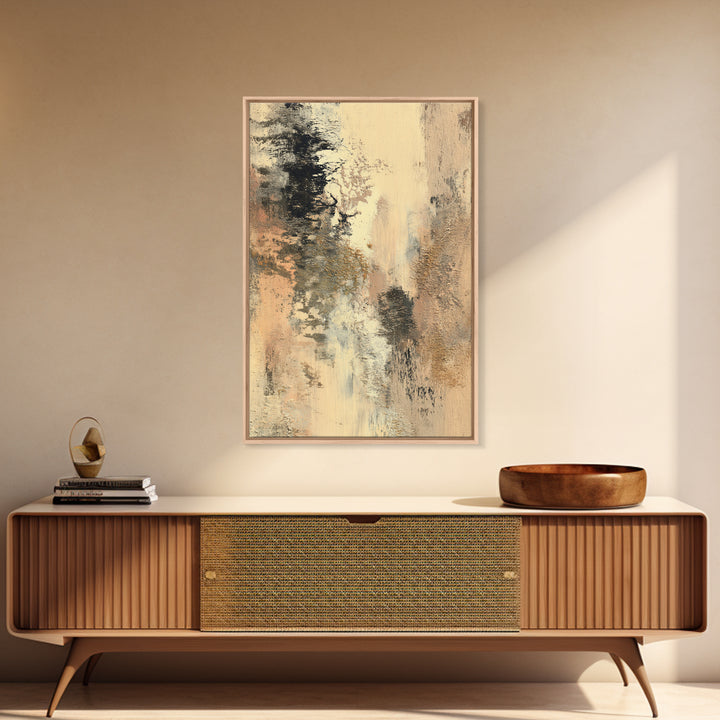 Gold Accented Abstract Brushwork Framed Canvas Print, Living Room Art, Art, Living Room Decor, Fine Art, Living, Art Nouveau, LIR-2x3-46