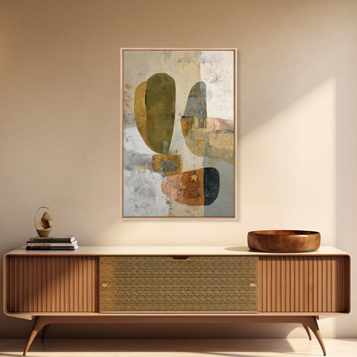 Abstract Organic Shapes Framed Canvas Print, Living Room Art, Oil Painting, Living Room Decor, Fine Art, Living, Boho Wall Art, LIR-2x3-47