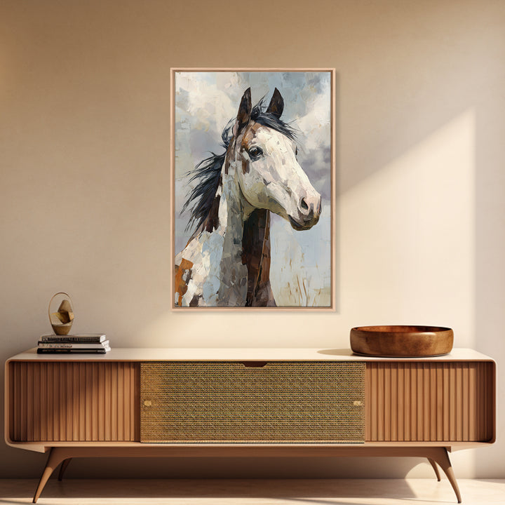 Contemporary Horse Portrait Canvas Print, Living Room Art, Home, Living Room Decor, Living, Pet Portraits, Printable Art, LIR-2x3-66