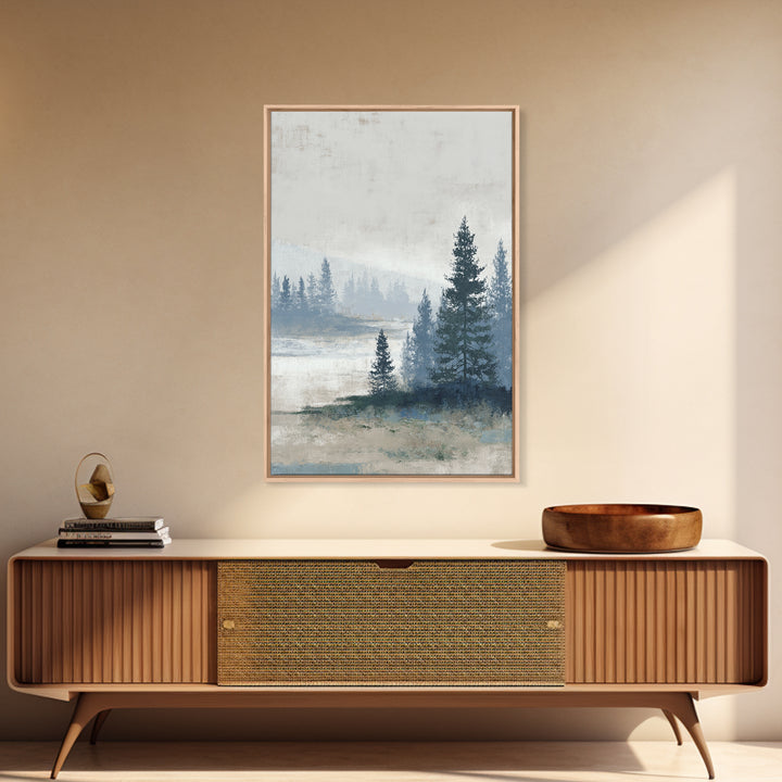 Minimal Scandinavian Forest Framed Canvas Print, Living Room Art, New Home Gift, Living Room Decor, Fine Art, Living, LIR-2x3-69