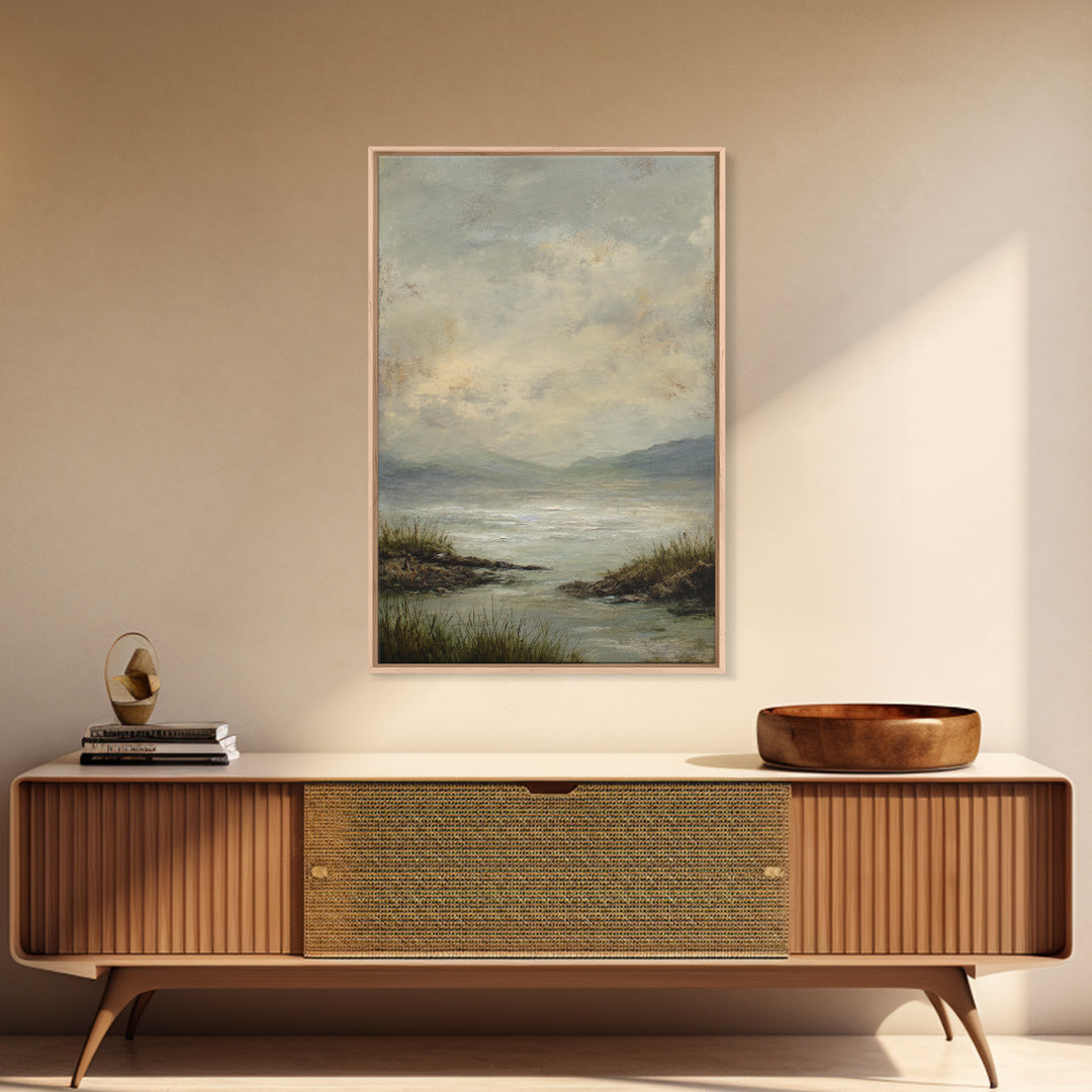 Large Cloudscape with Gentle Movement Framed Canvas Print, Living Room Art, New Home Gift, Living Room Decor, Fine Art, Living, LIR-2x3-75