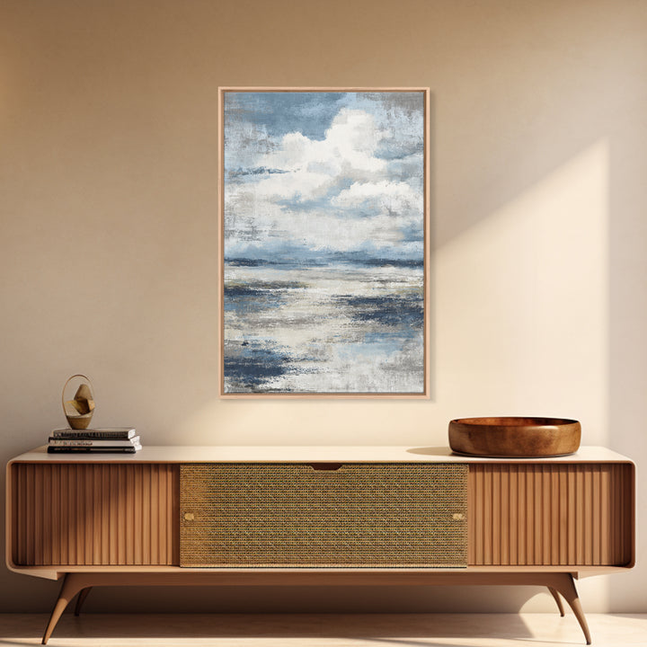 Moody Seascape for Dramatic Focal Point Canvas Print, Living Room Art, Oil Painting, Living Room Decor, Abstract Art, Living, LIR-2x3-86