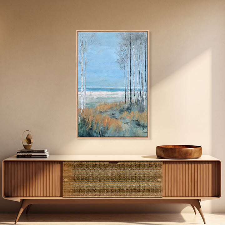Minimal Scandinavian Forest Framed Canvas Print, Living Room Art, New Home Gift, Living Room Decor, Fine Art, Living, LIR-2x3-93