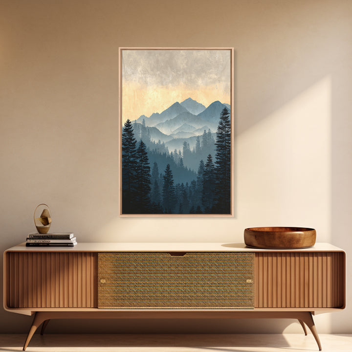 Classic Mountain Panorama for Cozy Interiors Canvas Print, Living Room Art, New Home Gift, Living Room Decor, Fine Art, Living, LIR-2x3-96