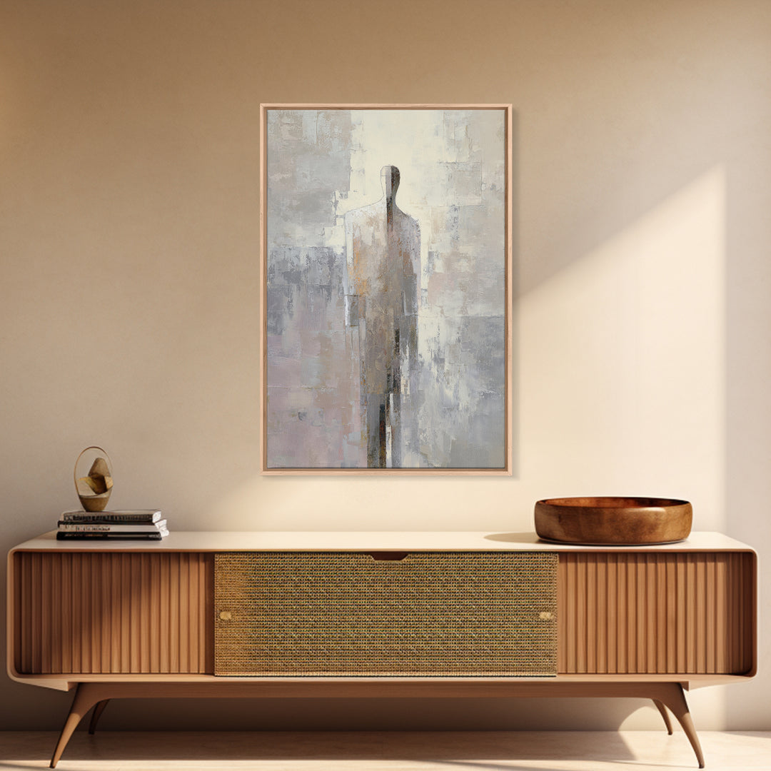 Oversized Line Figure Framed Canvas Print, Living Room Art, Pet Portraits, Living Room Decor, Oil Painting, Living, LIR-2x3-97