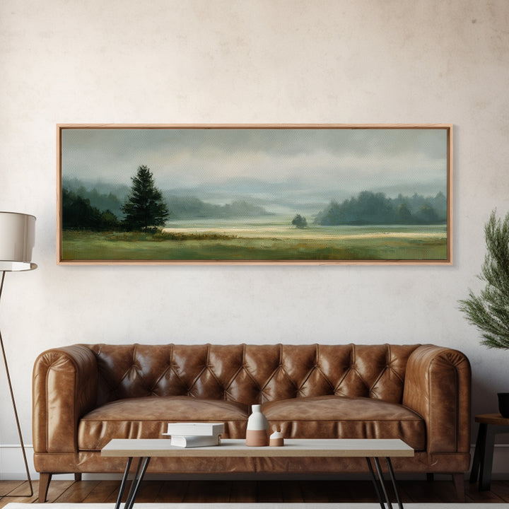 Quiet Meadow Landscape Framed Canvas Print, Living Room Art, Gallery Decor, Living Room Decor, Fine Art, Living, Wall Art, LIR-3x1-15