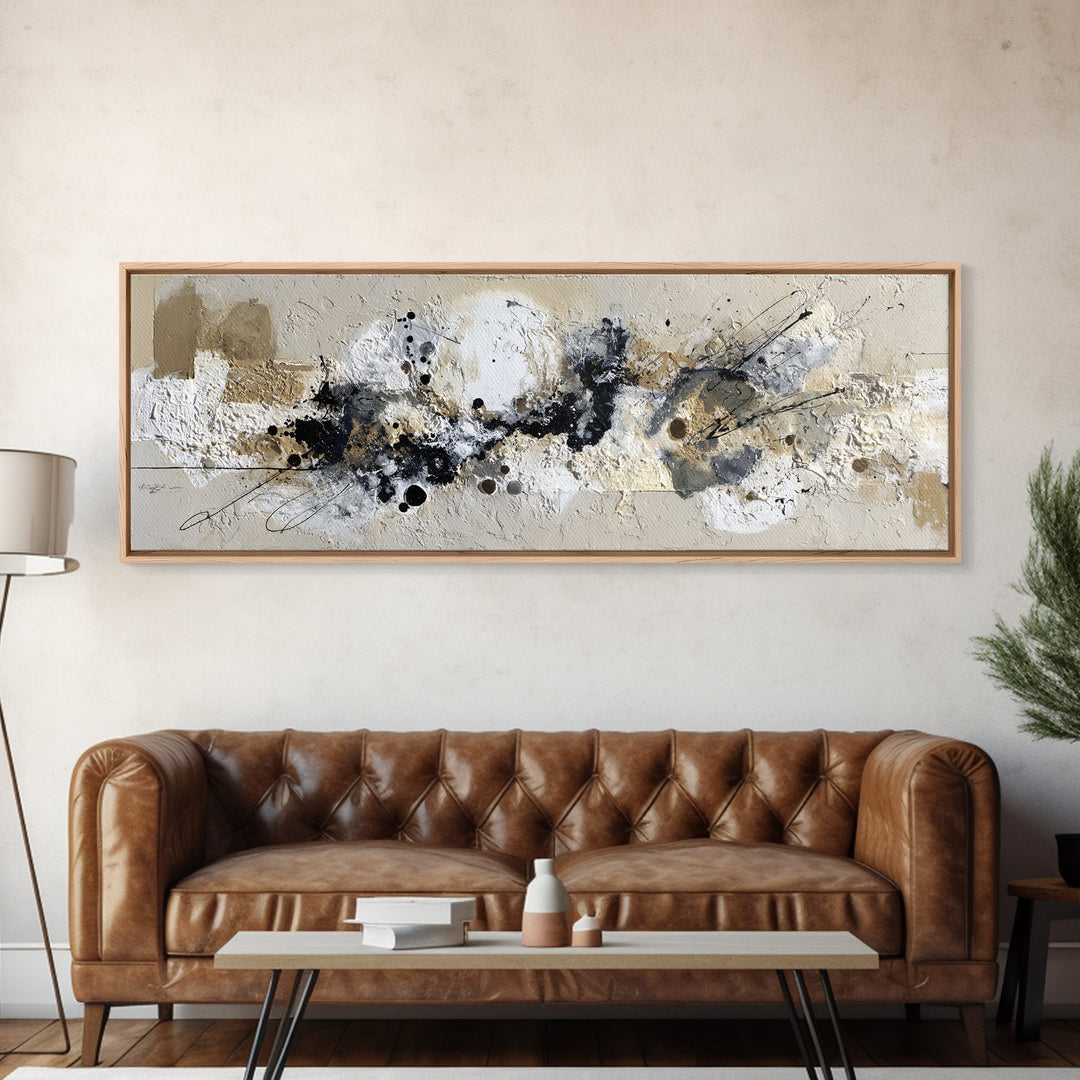 Textured Plaster Abstract Canvas Print, Living Room Art, Oversized Wall Art, Living Room Decor, Abstract Art, Living, LIR-3x1-21