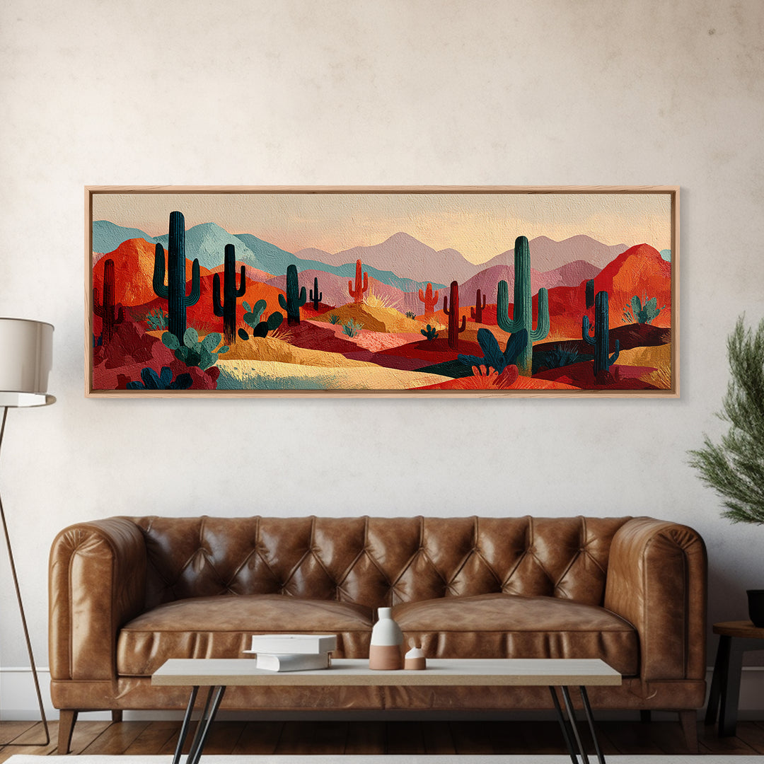 Earthy Desert Landscape Canvas Print, Living Room Art, Abstract Wall Art, Living Room Decor, Fine Art, Living, Boho Decor, LIR-3x1-4