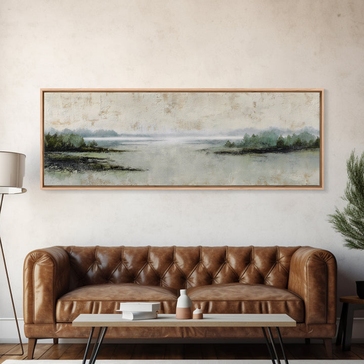 Minimal Scandinavian Forest Framed Canvas Print, Living Room Art, Modern Wall Art, Living Room Decor, Oil Painting, Living, LIR-3x1-53