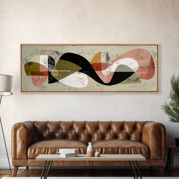 Abstract Organic Shapes Framed Canvas Print, Living Room Art, Wall Decor, Living Room Decor, Fine Art, Living, Abstract Art, LIR-3x1-55