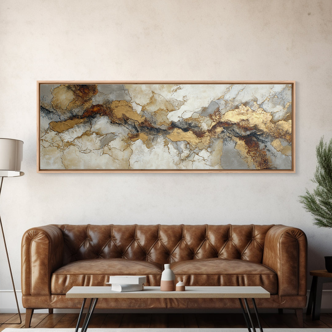 Textured Plaster Abstract Framed Canvas Print, Living Room Art, Gallery Decor, Living Room Decor, Fine Art, Living, Wall Art, LIR-3x1-69