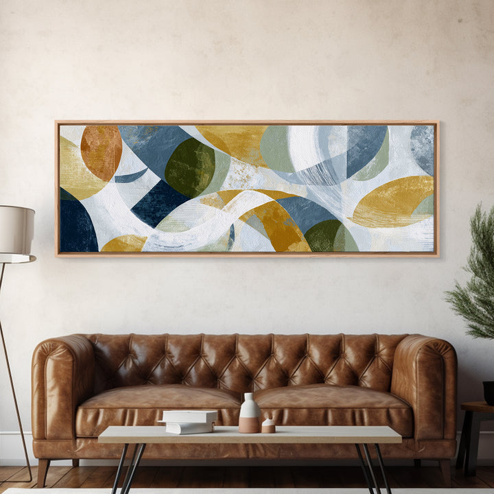 Abstract Organic Shapes Framed Canvas Print, Living Room Art, Art Nouveau, Living Room Decor, Abstract Art, Living, LIR-3x1-79