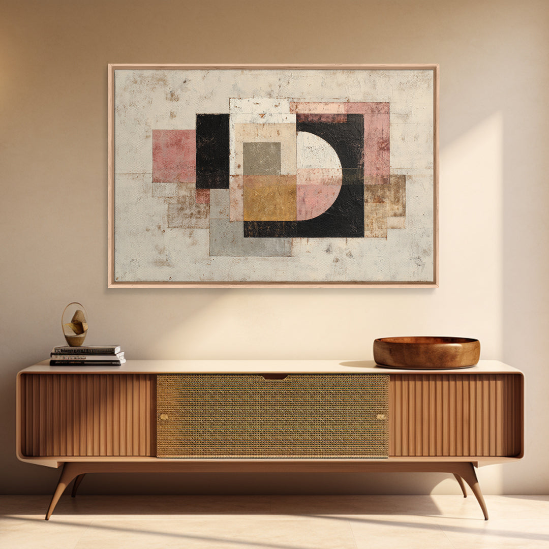 Mid Century Geometric Artwork Canvas Print, Living Room Art, Living Room Decor, Fine Art, Living, Statement Artwork, Boho Decor, LIR-3x2-12