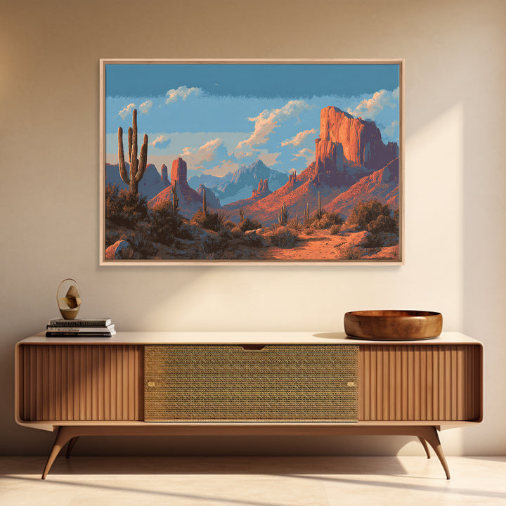 Earthy Desert Landscape Framed Canvas Print, Living Room Art, Bedroom Wall Art, Living Room Decor, Living, Minimalist Decor, LIR-3x2-40