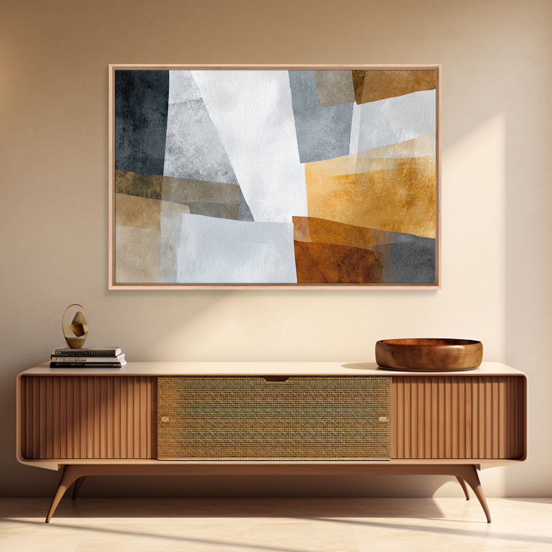 Monochrome Stone Texture Abstraction Canvas Print, Living Room Art, Neutral Decor, Living Room Decor, Fine Art, Living, LIR-3x2-73