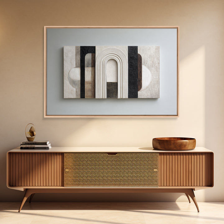 Black and White Architectural Arch Composition Canvas Print, Living Room Art, Digital Wall Art, Living Room Decor, Living, LIR-3x2-83
