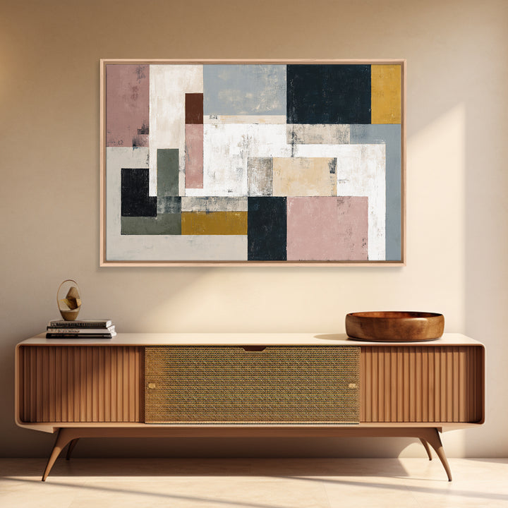 Mid Century Geometric Artwork Canvas Print, Living Room Art, Art, Living Room Decor, Living, Art Nouveau, Abstract Art, LIR-3x2-84
