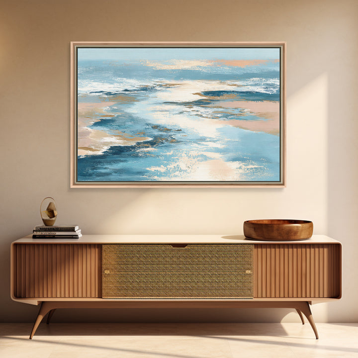 Coastal Aerial Shoreline Framed Canvas Print, Living Room Art, Art, Living Room Decor, Fine Art, Living, Art Nouveau, LIR-3x2-87