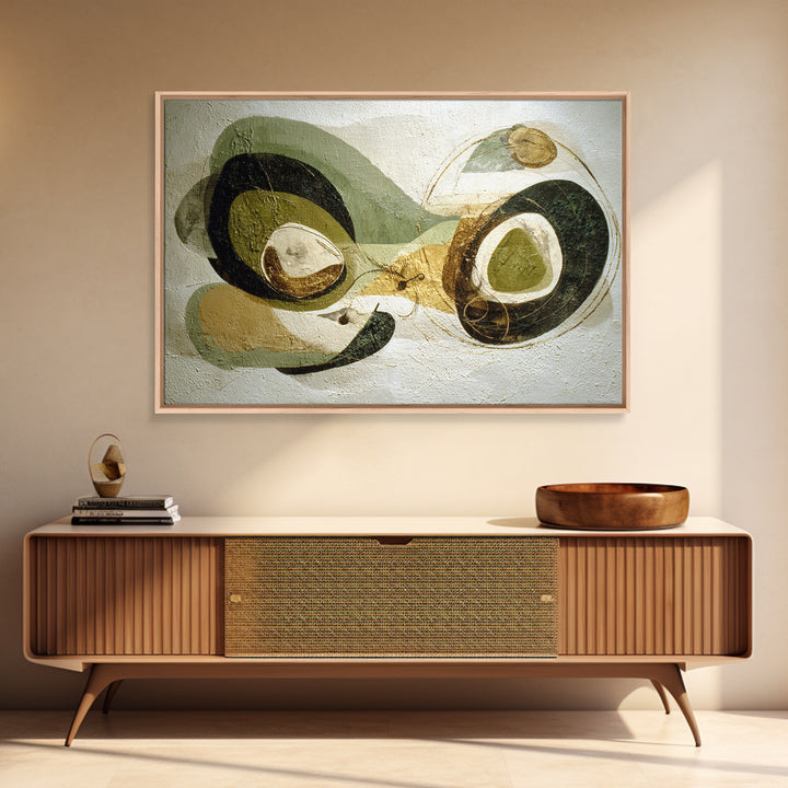 Abstract Organic Shapes Framed Canvas Print, Living Room Art, Art Nouveau, Living Room Decor, Abstract Art, Living, LIR-3x2-91