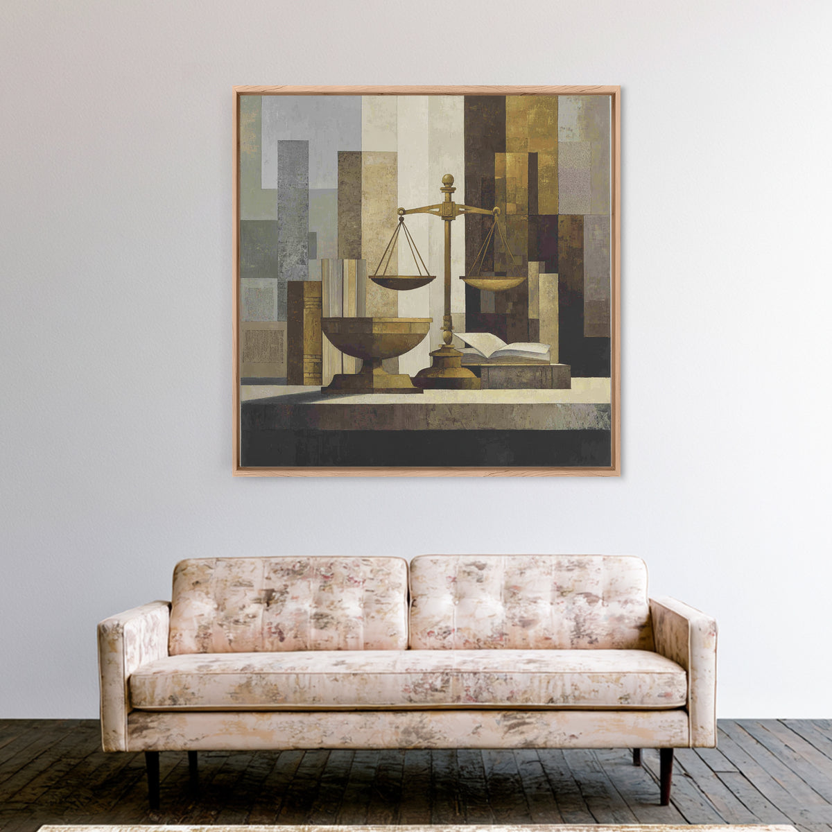 Classical Scales of Justice Framed Canvas Print, Law Office Art, Law, Office Decor, Counsel, Modern Decor, Fine Art Print, LOA-1x1-1