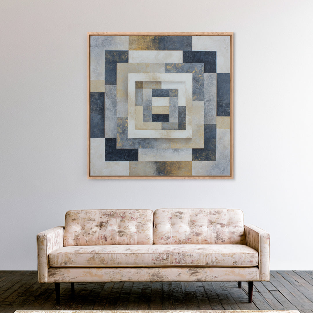 Black and White Courthouse Step Pattern as Canvas Print, Law Office Art, Poster Print, Office Decor, Oil Painting, Counsel, LOA-1x1-15