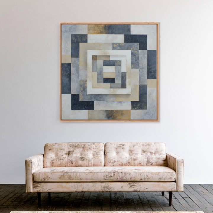 Black and White Courthouse Step Pattern as Canvas Print, Law Office Art, Poster Print, Office Decor, Oil Painting, Counsel, LOA-1x1-15
