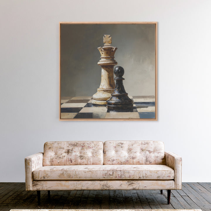 Single Chess King Canvas Print, Law Office Art, Office Art, Office Decor, Oil Painting, Counsel, Teen Girl Room Decor, LOA-1x1-22