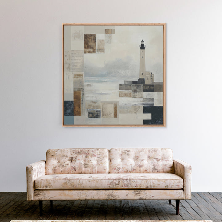 Stormy Landscape with Lighthouse as Guidance Metaphor Canvas Print, Law Office Art, Bookish Wall Art, Office Decor, Counsel, LOA-1x1-35