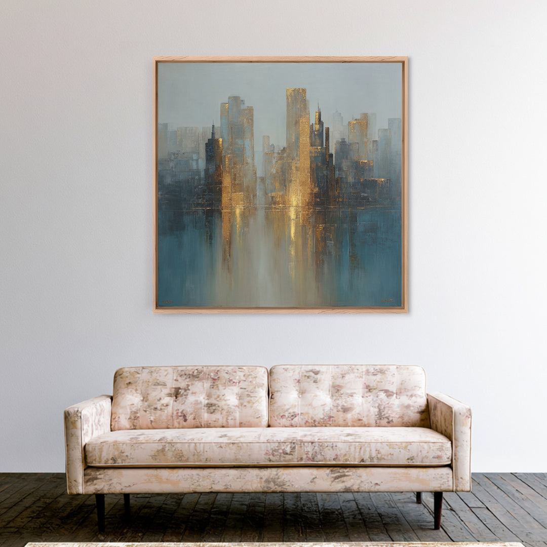 Quiet City Skyline Canvas Print, Law Office Art, Office Wall Art, Office Decor, Abstract Art, Counsel, Butterfly Art, LOA-1x1-36