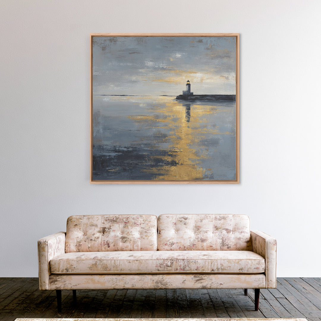 Stormy Landscape with Lighthouse as Guidance Metaphor Canvas Print, Law Office Art, Lawyer Sign, Office Decor, Counsel, LOA-1x1-59