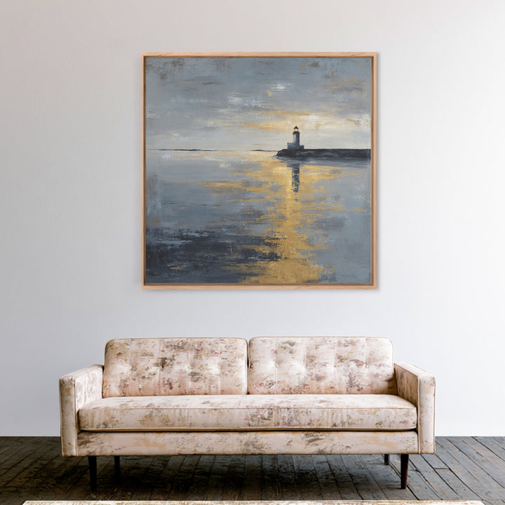 Stormy Landscape with Lighthouse as Guidance Metaphor Canvas Print, Law Office Art, Lawyer Sign, Office Decor, Counsel, LOA-1x1-59