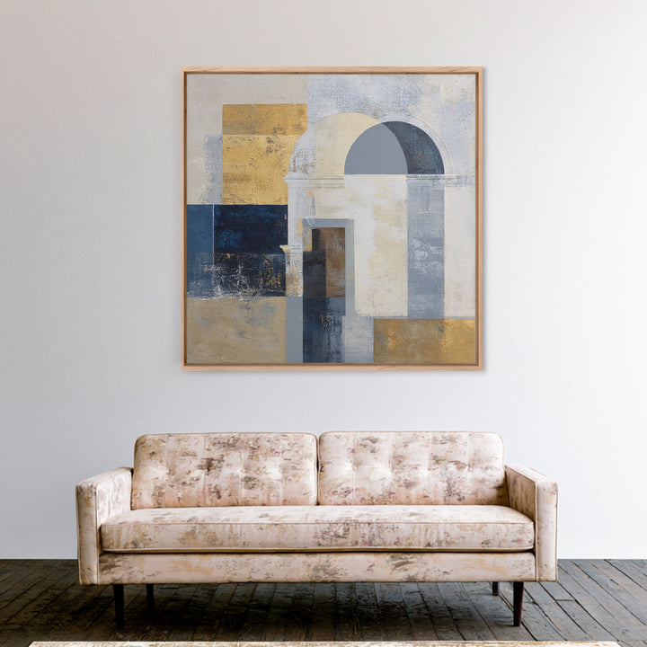Architectural Arch and Column Abstraction Framed Canvas Print, Law Office Art, Lawyer Gift, Office Decor, Fine Art, Counsel, LOA-1x1-62