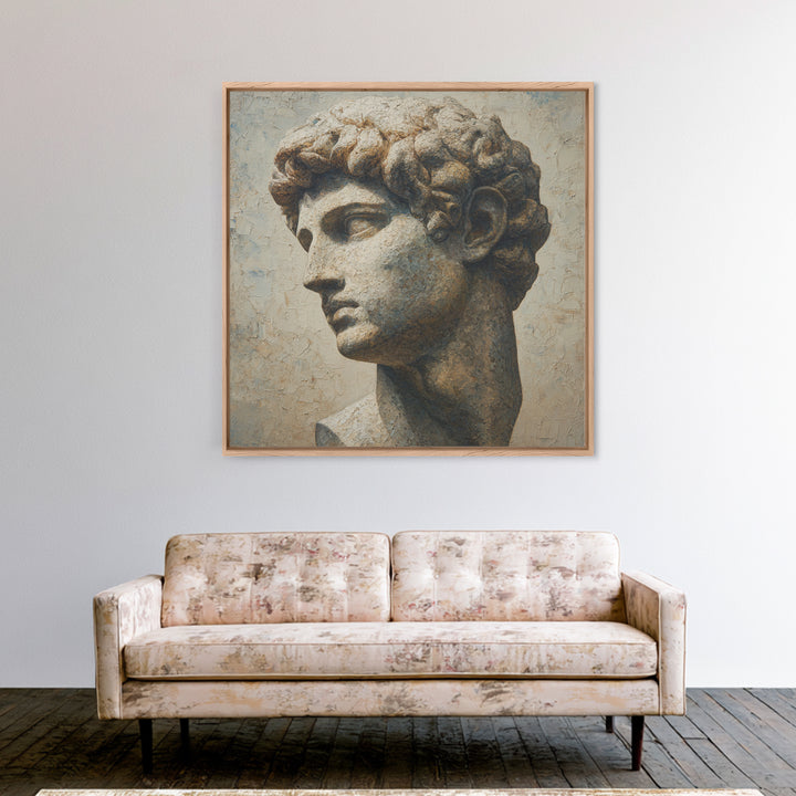 Classical Statue Bust Framed Canvas Print, Law Office Art, Home Office Decor, Office Decor, Abstract Art, Counsel, Boho Decor, LOA-1x1-72