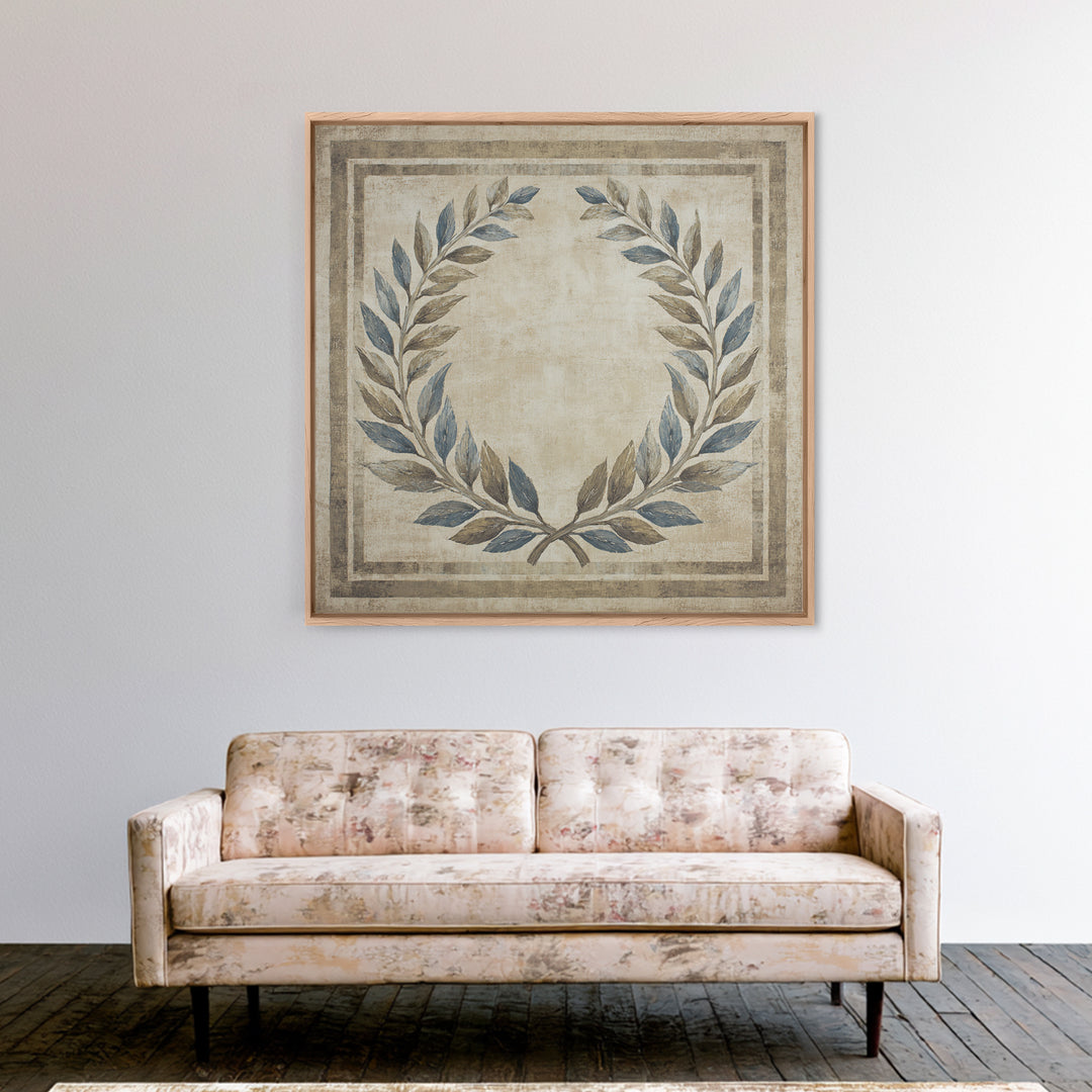 Roman Laurel Wreath Framed Canvas Print, Law Office Art, Gallery Decor, Office Decor, Fine Art, Counsel, Contemporary Art, LOA-1x1-80
