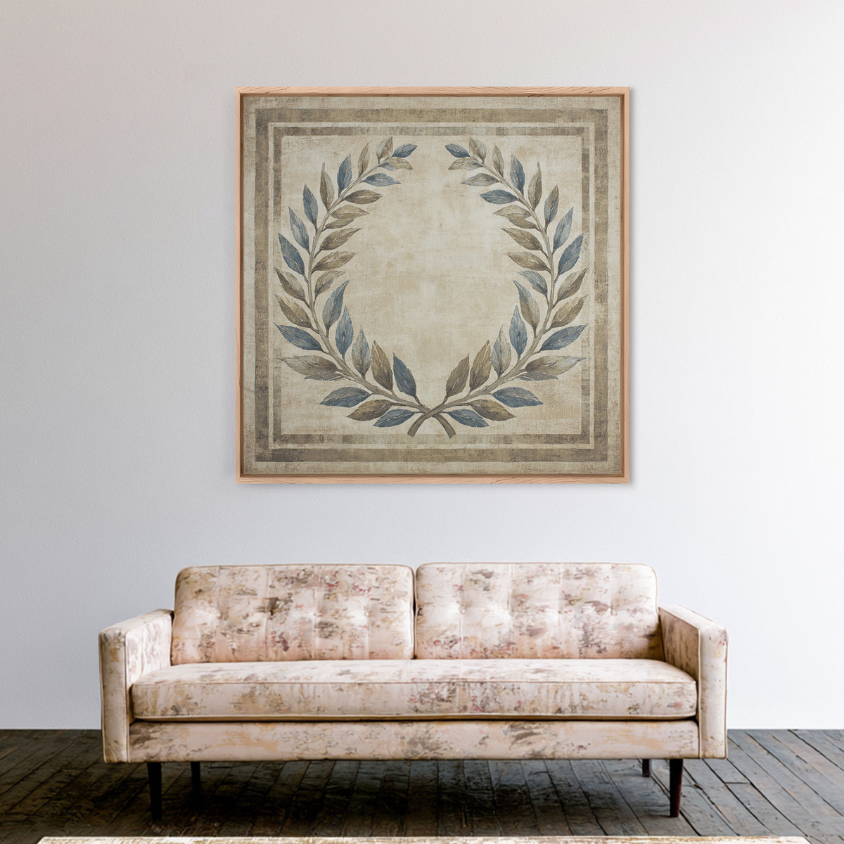 Roman Laurel Wreath Framed Canvas Print, Law Office Art, Gallery Decor, Office Decor, Fine Art, Counsel, Contemporary Art, LOA-1x1-80
