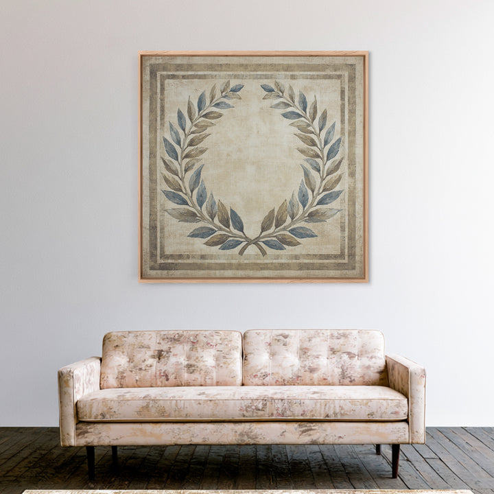 Roman Laurel Wreath Framed Canvas Print, Law Office Art, Gallery Decor, Office Decor, Fine Art, Counsel, Contemporary Art, LOA-1x1-80