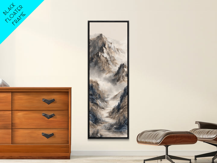 Ink Wash Mountain Symbolizing Stability Canvas Print, Law Office Art, Neutral Decor, Office Decor, Fine Art, Counsel, LOA-1x3-32