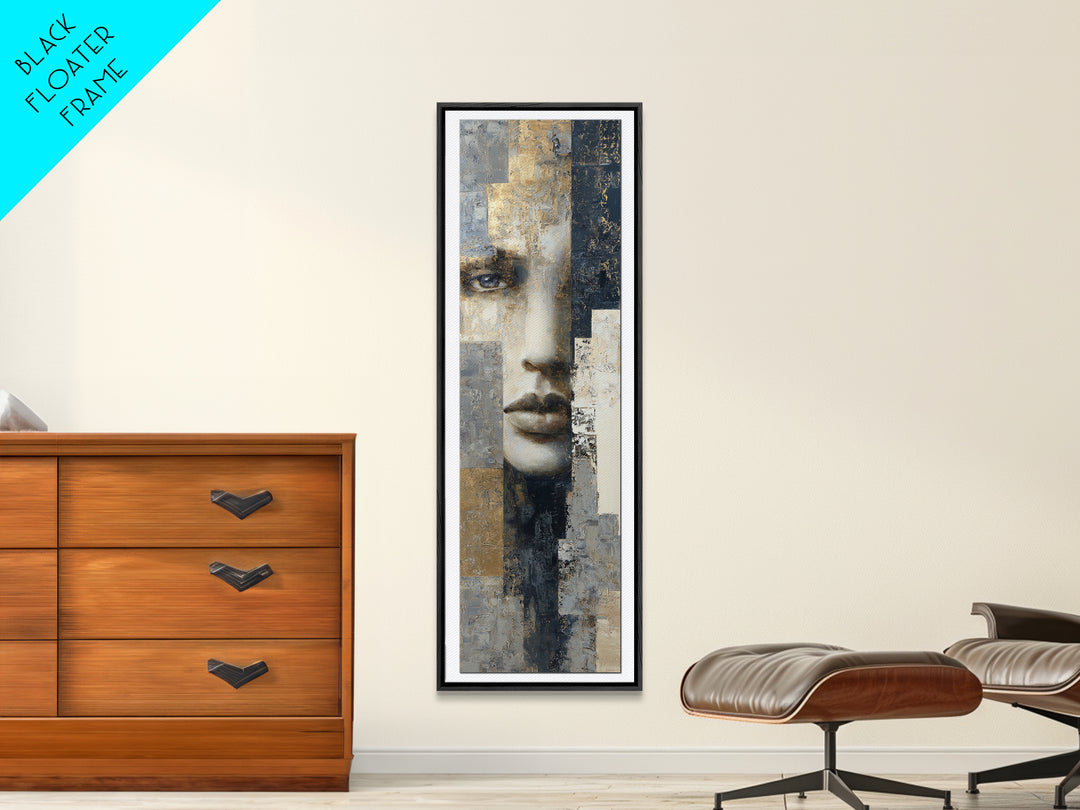 Abstract Navy and Gold Composition for Authority Canvas Print, Law Office Art, Room Decor, Office Decor, Fine Art, Counsel, LOA-1x3-40