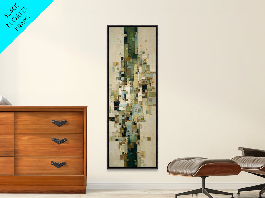 Deep Green and Walnut Toned Abstract Canvas Print, Law Office Art, Lawyer Sign, Office Decor, Fine Art, Counsel, Art Print, LOA-1x3-57