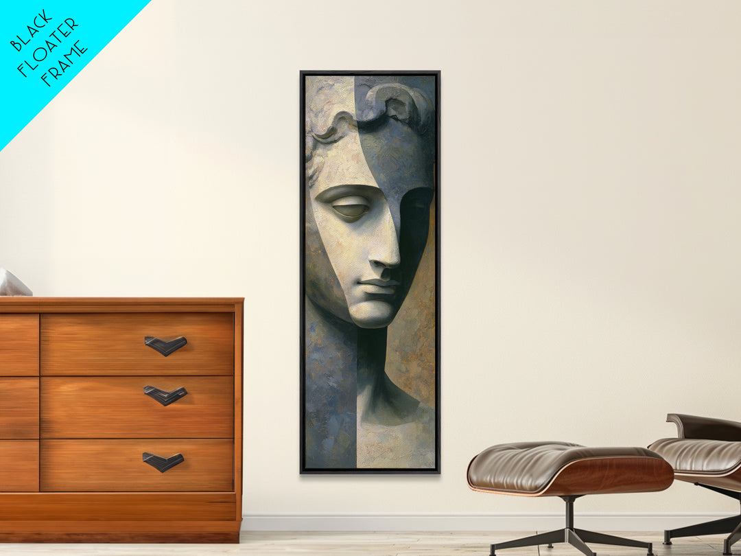 Classical Statue Bust Canvas Print, Law Office Art, Office Decor, Abstract Art, Counsel, Printable Art, Office Wall Art, LOA-1x3-60