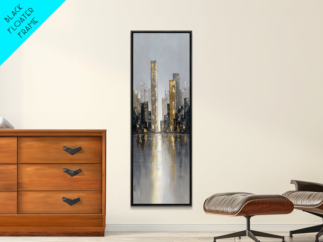 Quiet City Skyline Canvas Print, Law Office Art, Decor, Office Decor, Abstract Art, Counsel, Bookish Wall Art, LOA-1x3-72