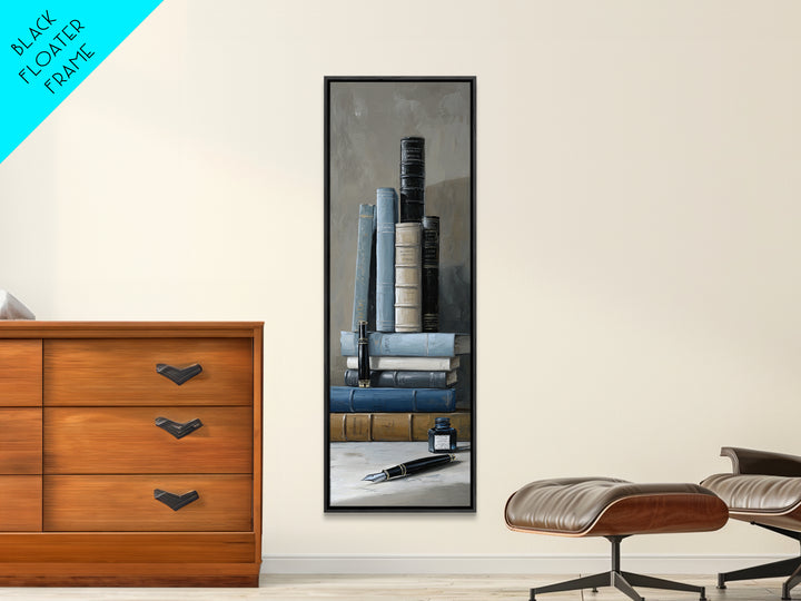 Dignified Law Books and Fountain Pen Still Canvas Print, Law Office Art, Neutral Decor, Office Decor, Fine Art, Counsel, LOA-1x3-86