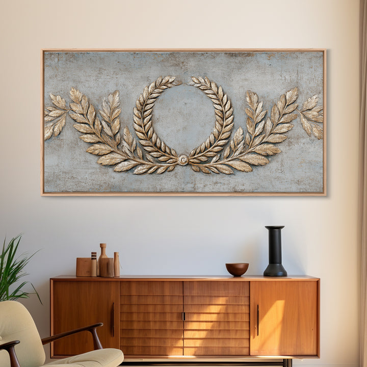 Roman Laurel Wreath Canvas Print, Law Office Art, Decor, Office Decor, Fine Art, Counsel, Bookish Wall Art, Gifts for Lawyers, LOA-2x1-52