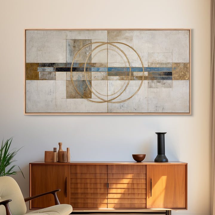 Gold Thread Knot Symbolizing Resolution Framed Canvas Print, Law Office Art, Textured Painting, Office Decor, Fine Art, Counsel, LOA-2x1-86